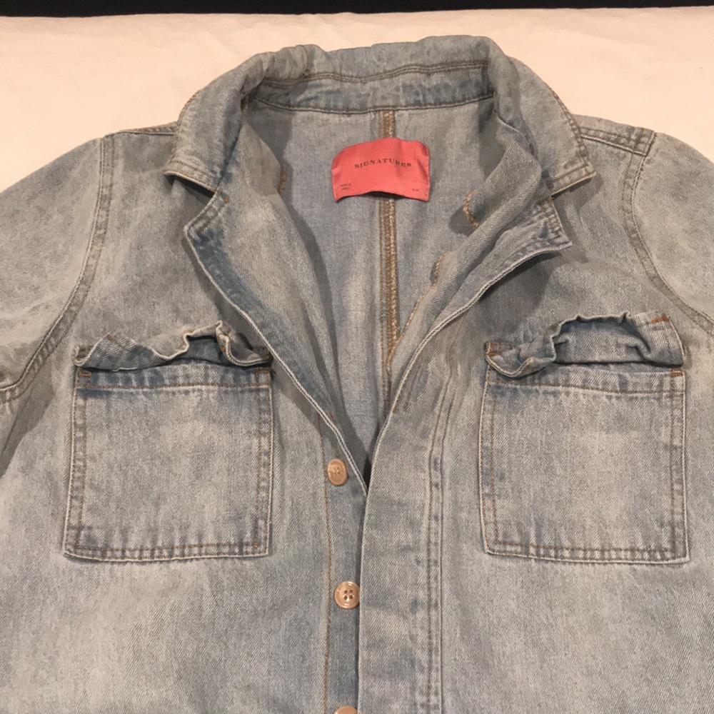 Dressed In LALA “Willa Denim Jumpsuit” Short Sleeve Pockets S/M - Picture 5 of 16